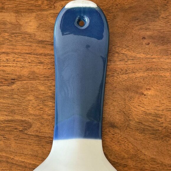 Otagiri Vintage Sailboat Spoon Rest Blue Handle Japan Ceramic Ocean Beach 9" - Picture 6 of 8